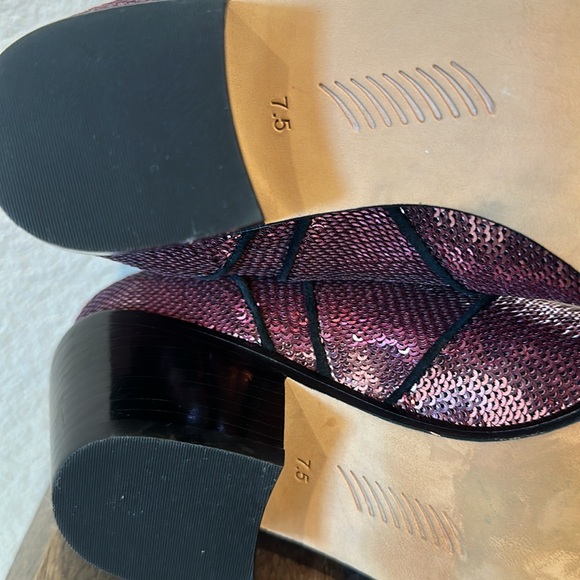 Paige Willa Chelsea Booties Pink Sequined Ankle Gored Boots 7.5 - Picture 12 of 13